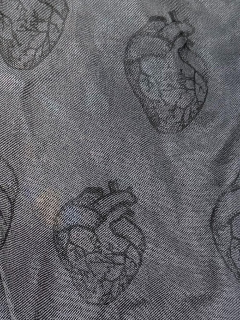Smoking Lily Handcrafted Black Sheer Anatomical Heart Raglan Top S